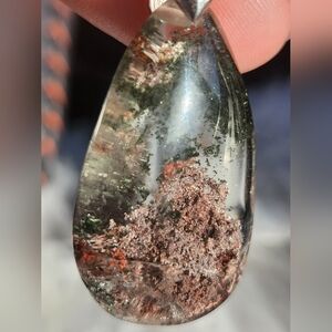Garden Quartz Teardrop Pendant. Sterling Silver Crystal Jewlery.